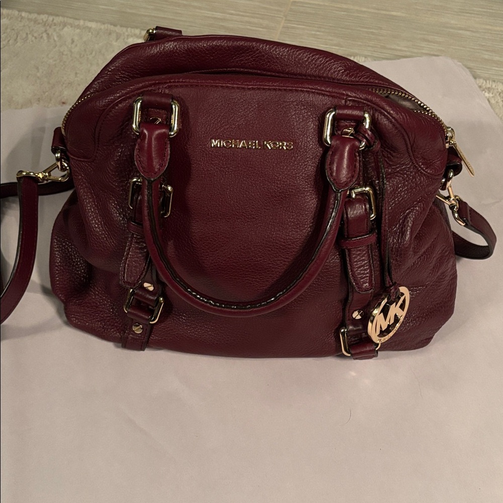Michael Kors Deep Red Leather Satchel